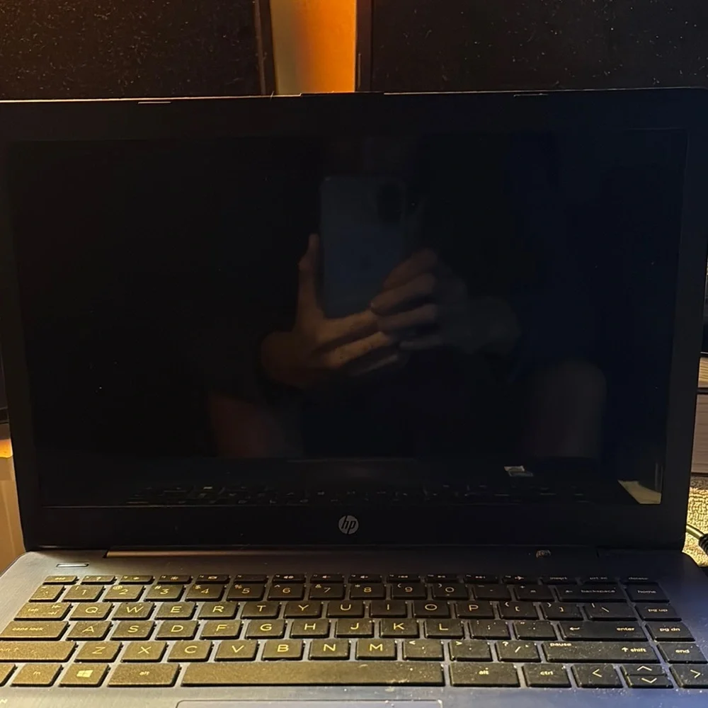 HP Black Laptop with Modern Design and Slim Profile